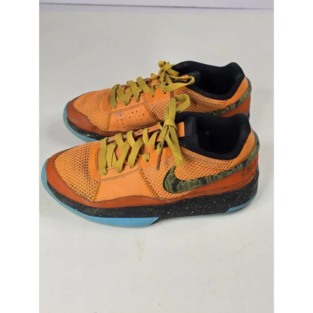 Nike Ja 1 Morant Kids GS‎ 5Y Bright Mandarin Optic Yellow Black Blue FB8977 800